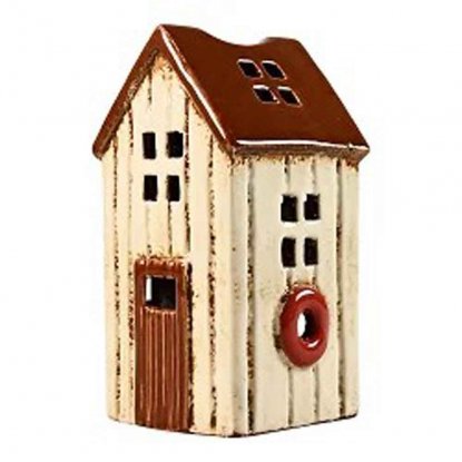 Keramikhus Sjöbod Kremfarget lysestake 14 cm