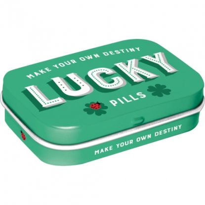 Pillerask «lucky pills» – med myntepastiller