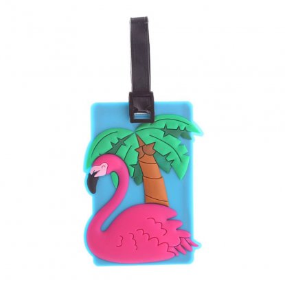 Adresselapp «Flamingo med palme»