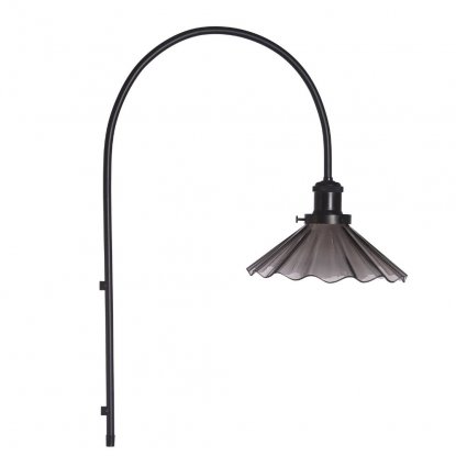 August vegglampe, svart, plissert, 25 cm – Pr Home