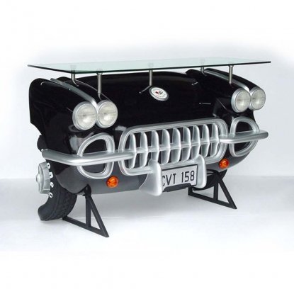 Barbord, vegg, bilfront, Chevrolet, svart