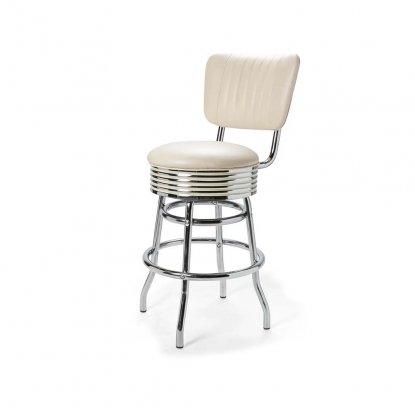Diner barstol vintage 66 cm med rygg off white