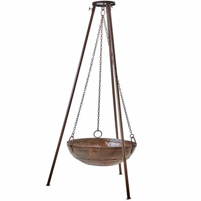 BARBEQUE Grillkurv Ø 80 cm med stativ, brun