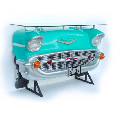 Barbord, vegg, bilfront, Chevrolet, turkis