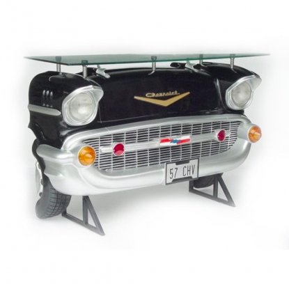 Barbord, vegg, bilfront, Chevrolet, svart