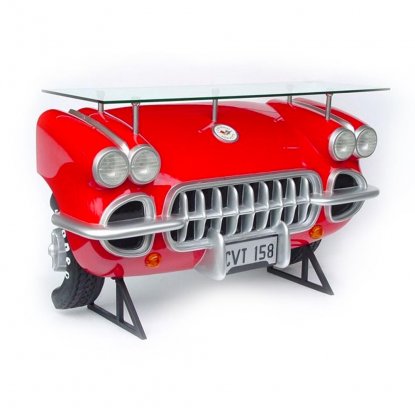 Barbord, vegg, bilfront, Chevrolet, rød