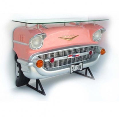 Barbord, vegg, bilfront, Chevrolet, rosa