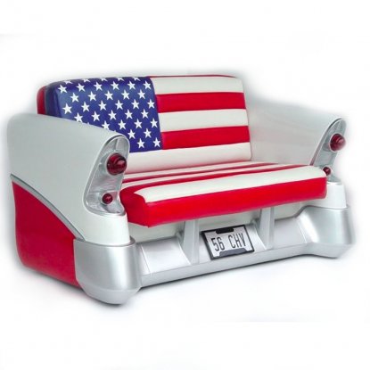 Bilsofa Chevrolet 56 – American Flag