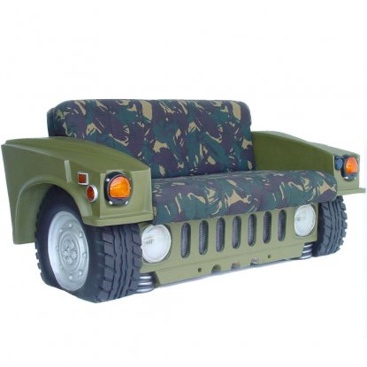 Bilsofa «Grön Army Hummer» med lys