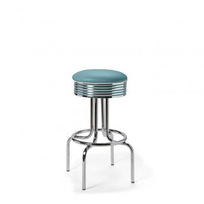 Diner barstol retro utan rygg blå