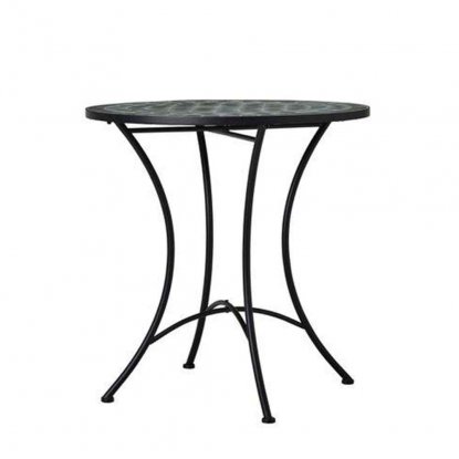 Utebord Venice med keramiske fliser, Ø 70 cm, grønn