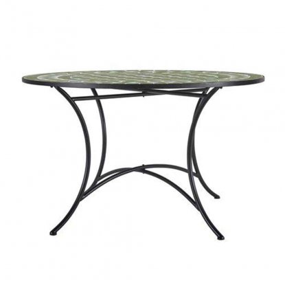 Utebord Venice med keramiske fliser, Ø 100 cm, grønt