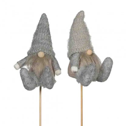 Nissepinner, 2-pakning, grå/beige, 10 cm