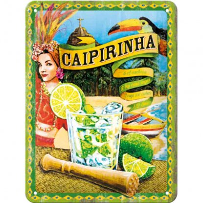 Metallskilt «Caipirinha», 15 x 20 cm