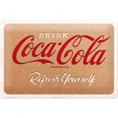 Coca-Cola-skilt av papp, 20 x 30 cm