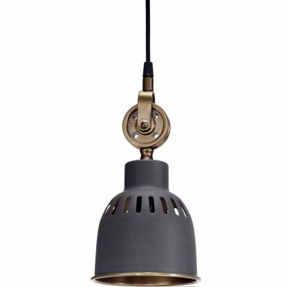 Cleveland taklampe, Jako, grå/messing, 14 cm – Pr Home