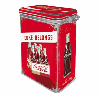 Coca-Cola-kaffeboks med klikklokk