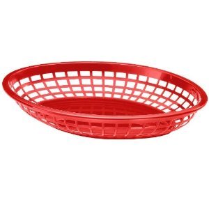 Serveringskurv, stor, rød (dinerbasket)