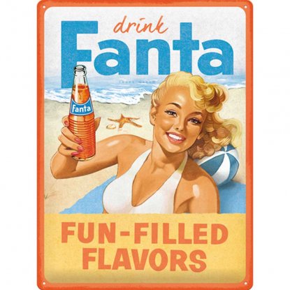 Plateskilt «Fanta Flavors» 30 x 40 cm