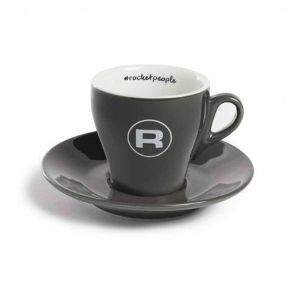 Flat White-kopp, grå, Rocket People, 6-pakning med fat