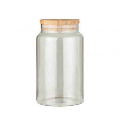 Glasskrukke med bambuslokk, 1000 ml