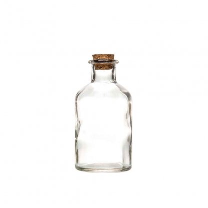 Glassflaske med kork, gjennomsiktig, 250 ml