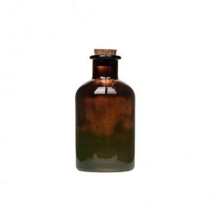 Glassflaske med kork, mørkebrun, 150 ml