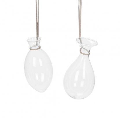 Glasvas-flaske med snor, 2 stk.