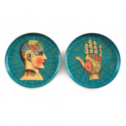 Glassunderlag Phrenology, 2-pakning i metallplate