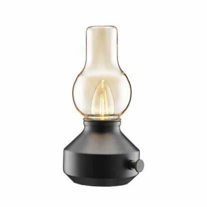 Oppladbar bordlampe Glimt svart/amber – Pr Home