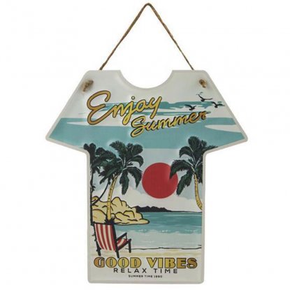 Plateskilt med oppheng «Enjoy summer», 34 x 37 cm
