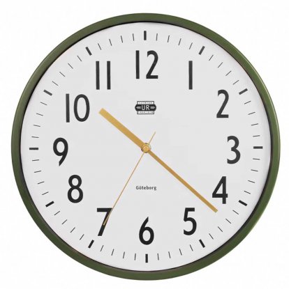 Veggklokke Göteborg, diameter 35 cm, grønn