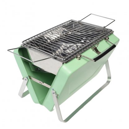 Bærbar kullgrill i veske med håndtak – mintgrønn