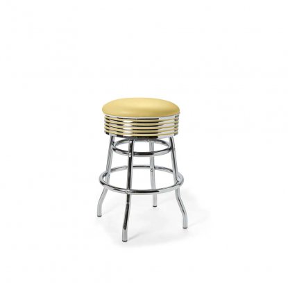 Diner barstol vintage 66 cm utan rygg gul