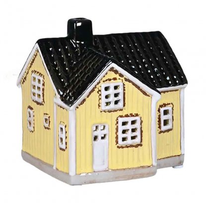 Keramikkhus «Svenskt Gult» til stearinlys, 12 cm