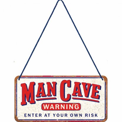 Plateskilt med oppheng «Mancave»