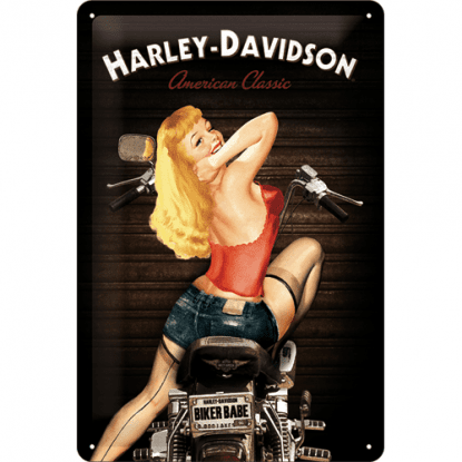 Harley Davidson Bikerbabe metallskilt 20 x 30 cm