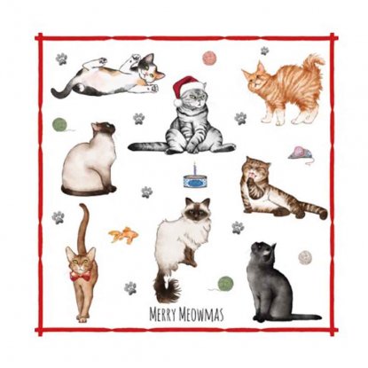 Juleservietter Mery Meowmas