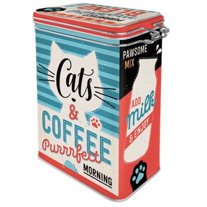 Kaffeboks «Cats & Coffee» med trykkåpning