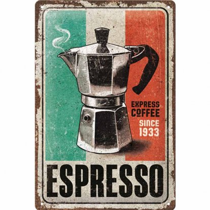 Metallskilt «Espresso» 20 x 30 cm