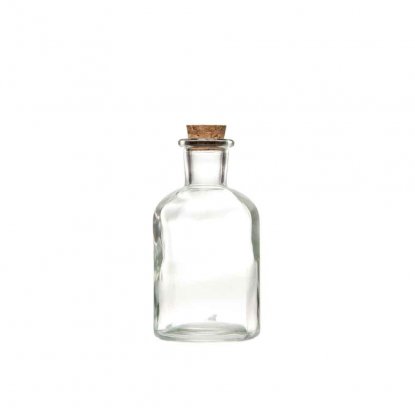 Glassflaske med kork, gjennomsiktig, 150 ml