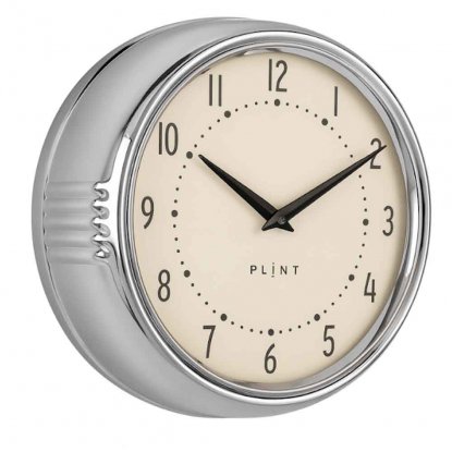 Klokke fra 50-tallet, krom (Plint)