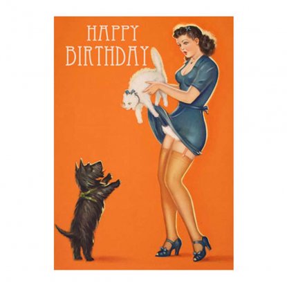 Dobbel bursdagskort «Cat And a Dog»