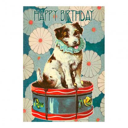 Dobbel bursdagskort «Happy Birthday Dog»