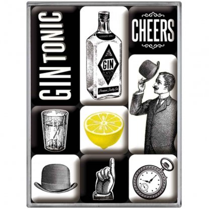 Magnetsett Gin & Tonic, 9 magneter