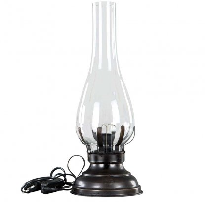 Lampe, elektrisk, antikkbrun