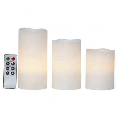 LED-blokklys, 3-pakning med fjernkontroll