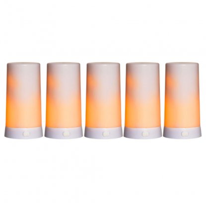 Oppladbare LED-lys med USB uten lader, 5 sett