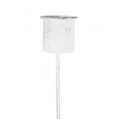 Lysestake til stearinlys, hvit, 7,1 x Ø 2,8 cm