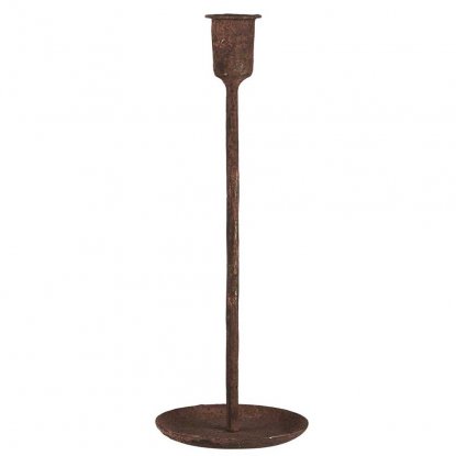 Rustet lysestake i jern, 28,5 cm